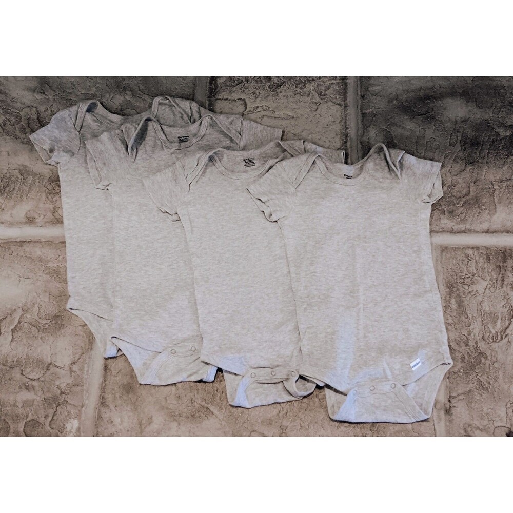 Gerber Baby Grey Short-sleeved Bodysuit Onesie 24 mo - 4 pack